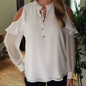 Calvin Klein Chic White Cold Shoulders Top